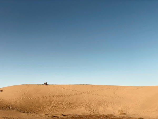 Aerial view of Maspalomas beach with its iconic dunes in the south of Gran Canaria.